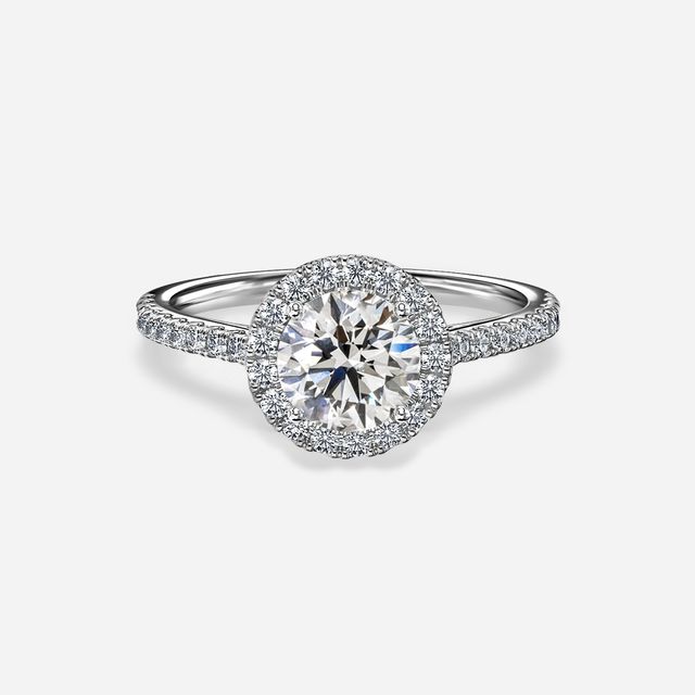 Maya Petite Platinum Plain Band Bridal Set Engagement Ring