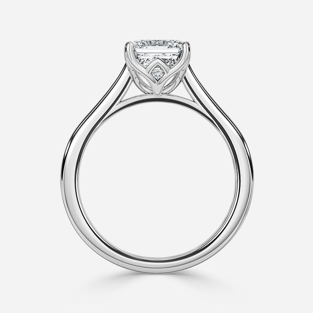 Aerin Solitaire Platinum Pavé Band Bridal Set Engagement Ring