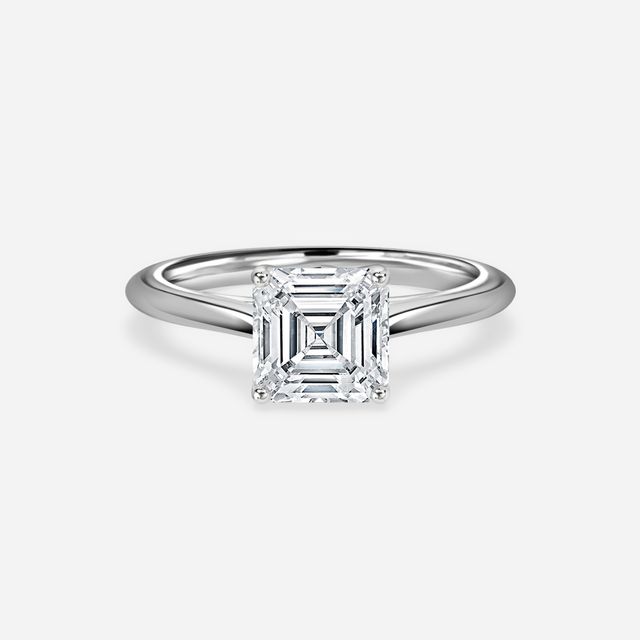 Aerin Solitaire Platinum Pavé Band Bridal Set Engagement Ring
