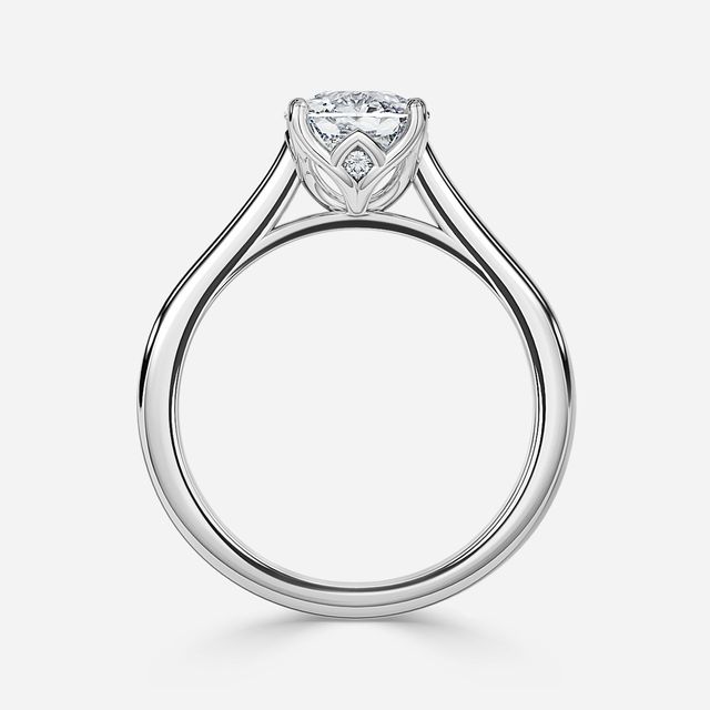 Aerin Solitaire Platinum Plain Band Bridal Set Engagement Ring