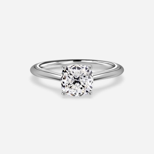 Aerin Solitaire Platinum Pavé Band Bridal Set Engagement Ring