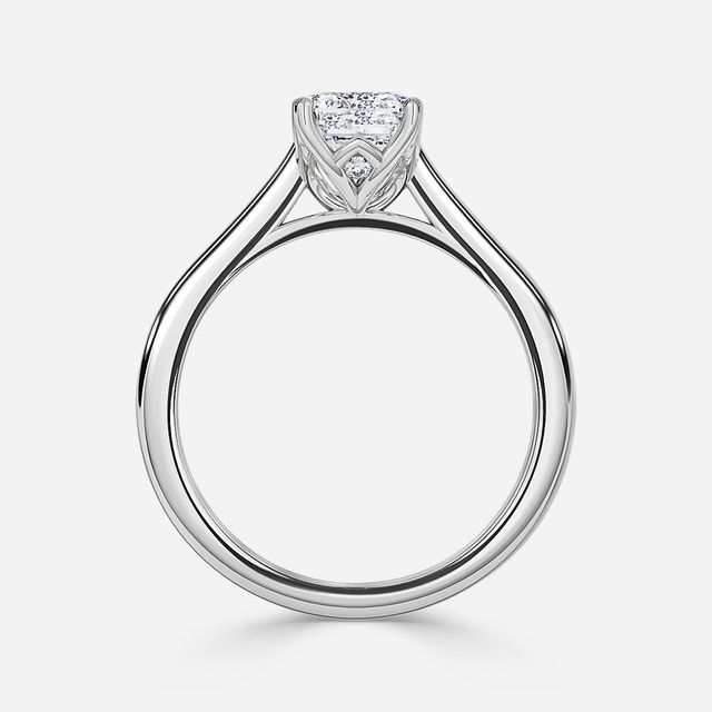 Aerin Solitaire Platinum Pavé Band Bridal Set Engagement Ring