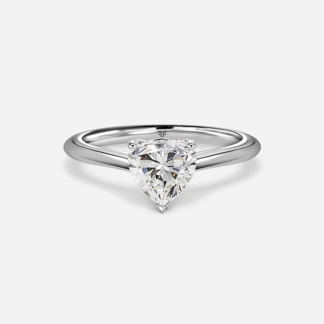 Aerin Solitaire White Gold Pavé Band Bridal Set Engagement Ring