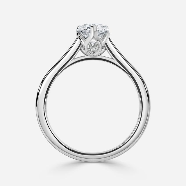 Aerin Solitaire Platinum Plain Band Bridal Set Engagement Ring