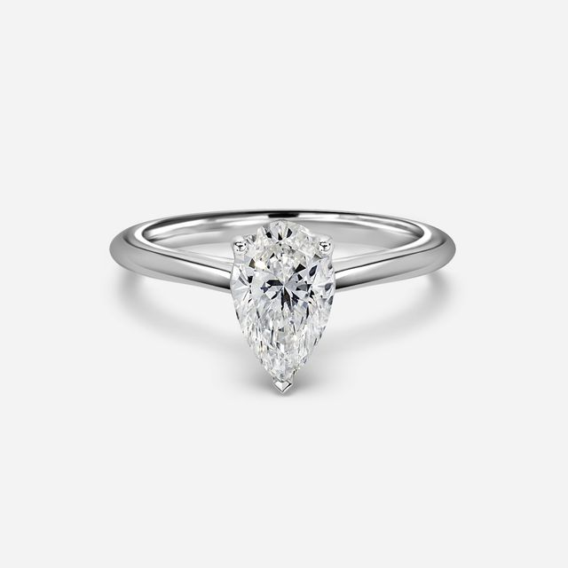 Aerin Solitaire Platinum Plain Band Bridal Set Engagement Ring