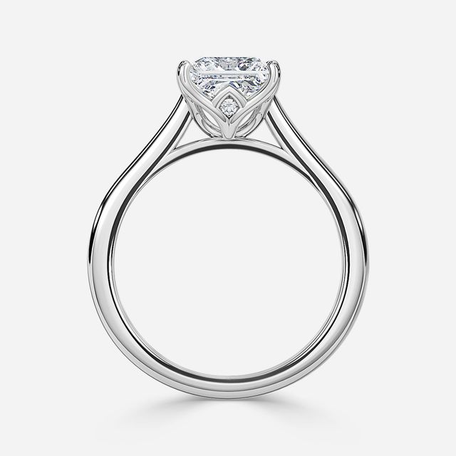 Aerin Solitaire White Gold Plain Band Bridal Set Engagement Ring