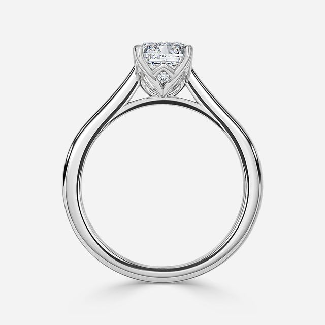 Aerin Solitaire Platinum Plain Band Bridal Set Engagement Ring