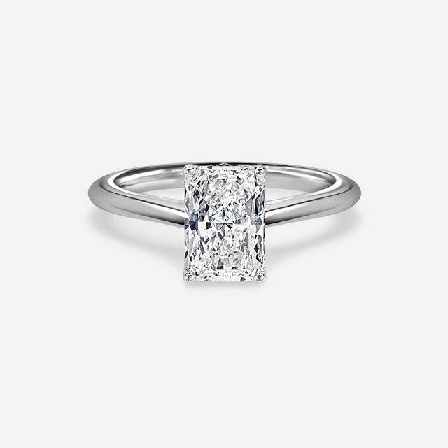 Aerin Solitaire Platinum Plain Band Bridal Set Engagement Ring