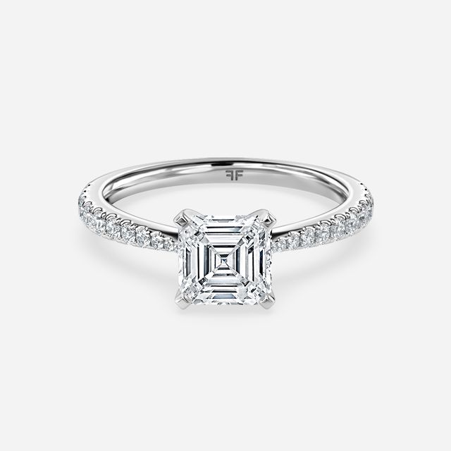 Firefly Platinum Plain Band Bridal Set Engagement Ring