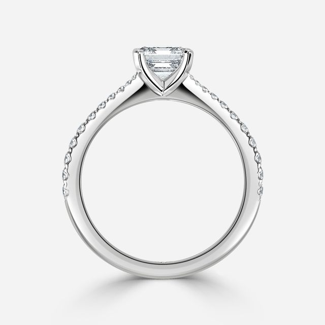 Firefly Platinum Plain Band Bridal Set Engagement Ring
