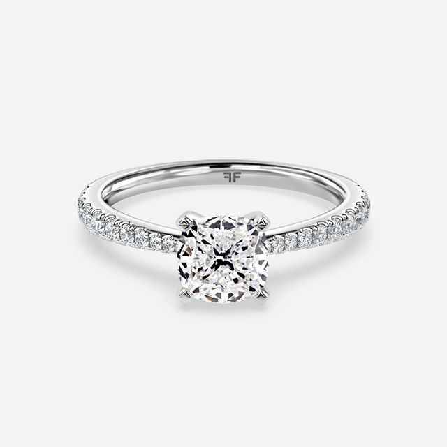 Firefly Platinum Plain Band Bridal Set Engagement Ring
