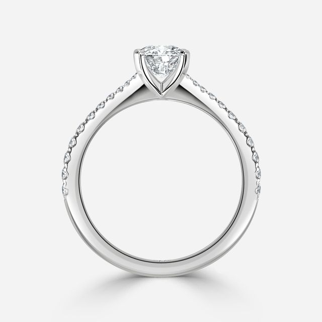 Firefly Platinum Plain Band Bridal Set Engagement Ring