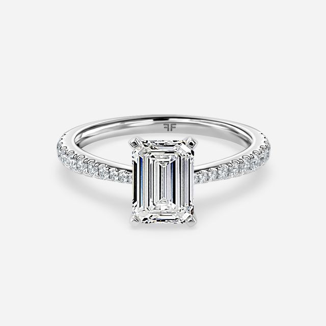 Firefly Platinum Plain Band Bridal Set Engagement Ring
