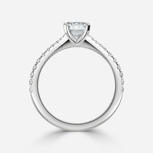 Firefly Platinum Plain Band Bridal Set Engagement Ring