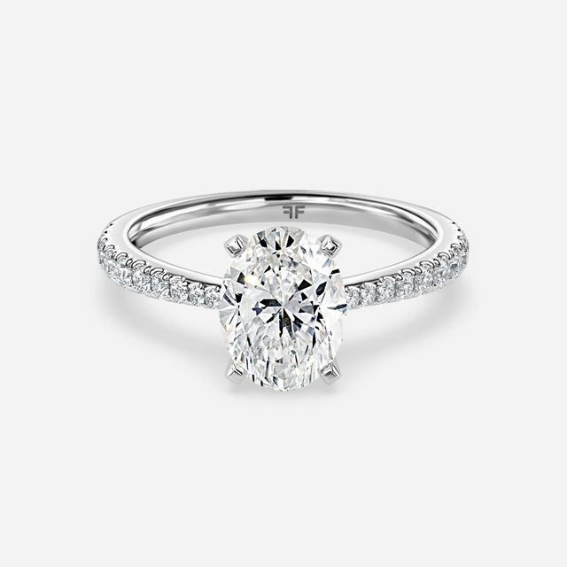 Firefly Platinum Plain Band Bridal Set Engagement Ring