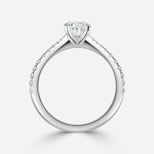 Firefly Platinum Plain Band Bridal Set Engagement Ring