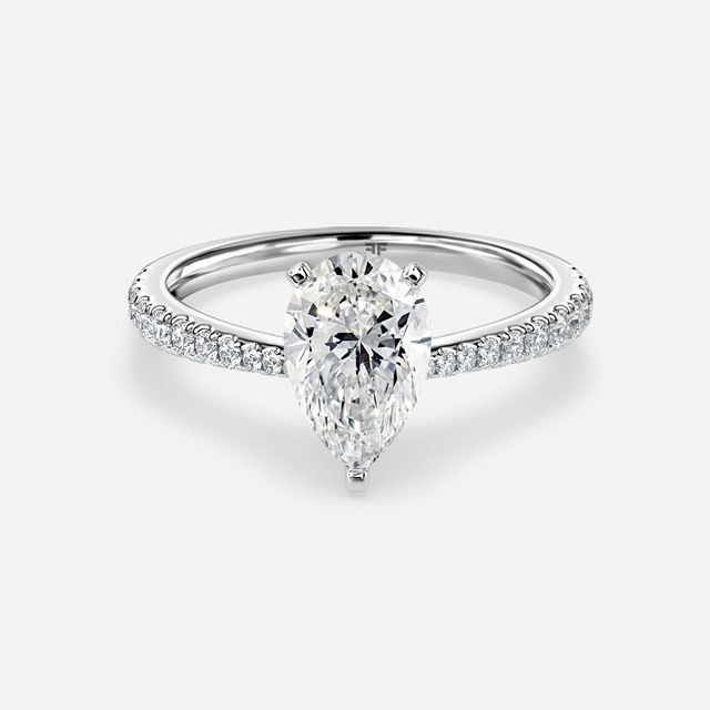 Firefly Platinum Plain Band Bridal Set Engagement Ring