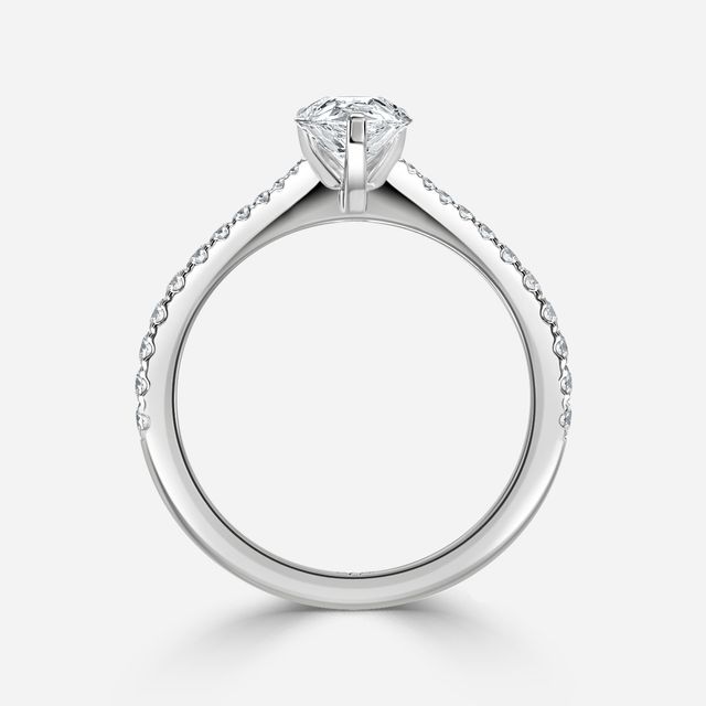 Firefly Platinum Plain Band Bridal Set Engagement Ring