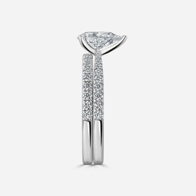 Firefly Platinum Pavé Band Bridal Set Engagement Ring