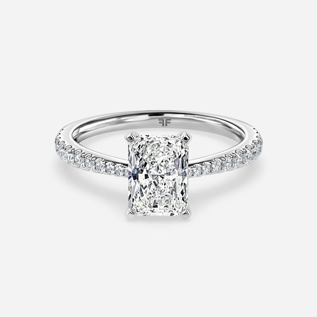 Firefly Platinum Plain Band Bridal Set Engagement Ring