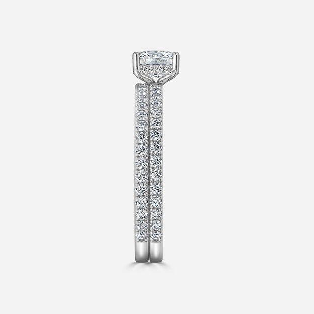 Sadie Petite Platinum Pavé Band Bridal Set Engagement Ring