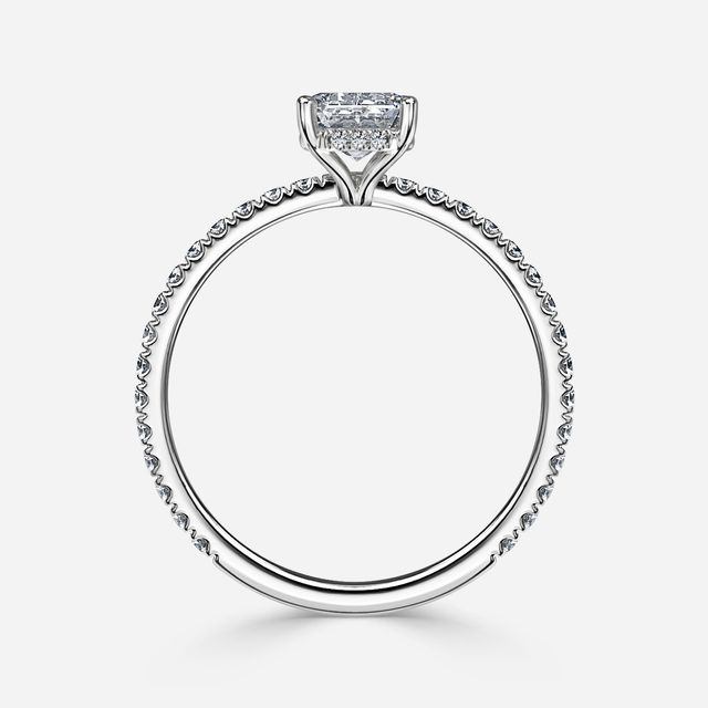 Sadie Petite Platinum Pavé Band Bridal Set Engagement Ring