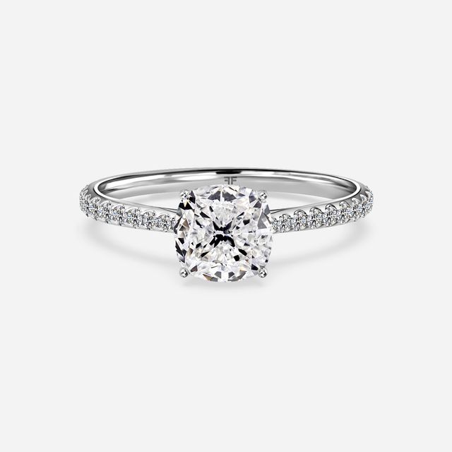 Jessie Platinum Pavé Band Bridal Set Engagement Ring