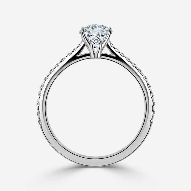 Jessie Platinum Pavé Band Bridal Set Engagement Ring