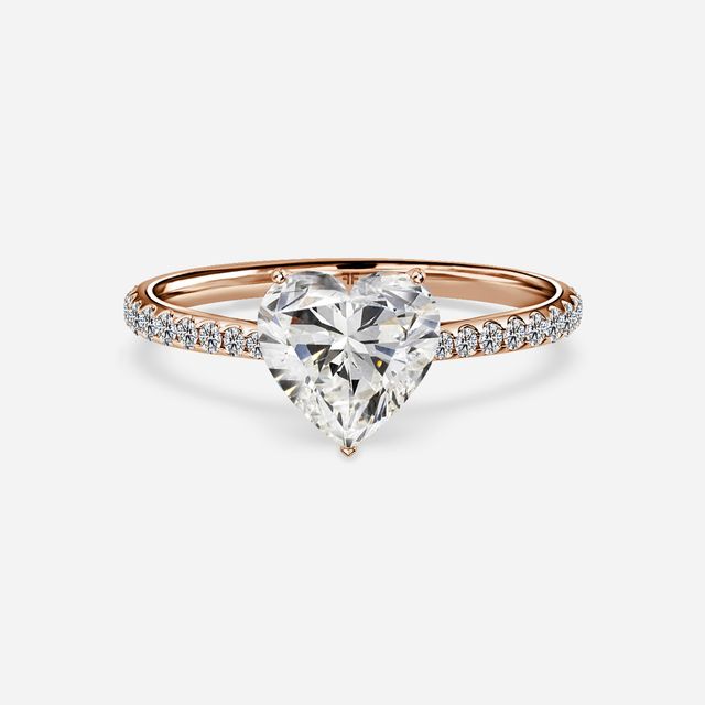 Jessie Rose Gold Plain Band Bridal Set Engagement Ring