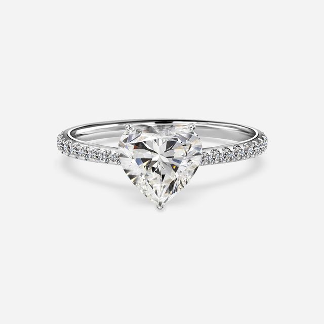 Jessie White Gold Plain Band Bridal Set Engagement Ring