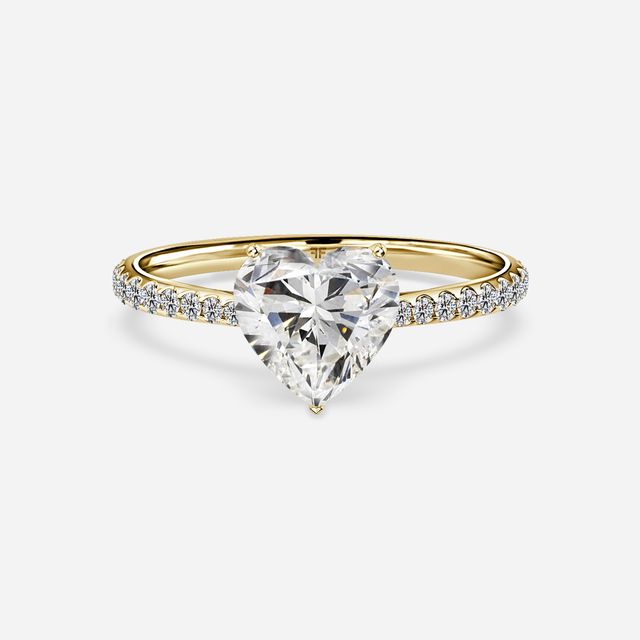 Jessie Yellow Gold Plain Band Bridal Set Engagement Ring