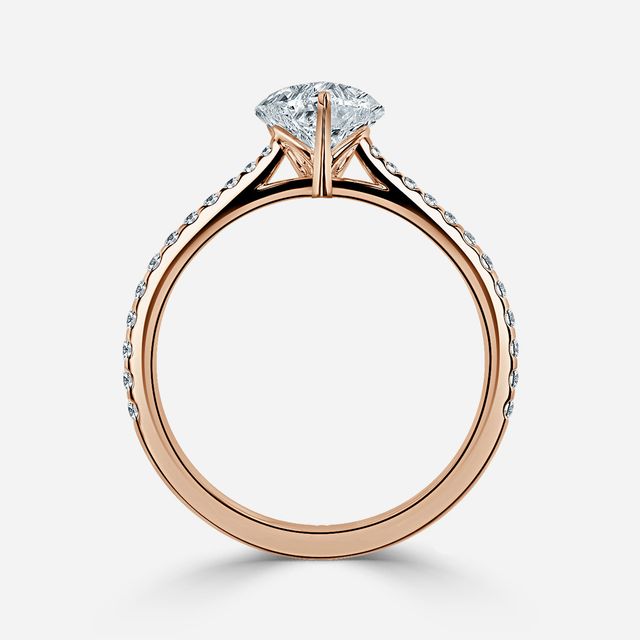 Jessie Rose Gold Plain Band Bridal Set Engagement Ring