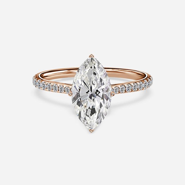 Jessie Rose Gold Pavé Band Bridal Set Engagement Ring