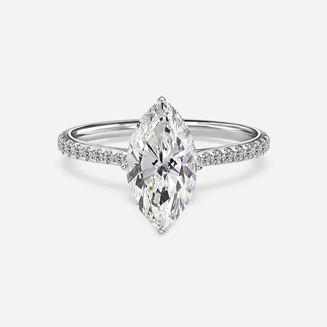 Jessie Platinum Pavé Band Bridal Set Engagement Ring