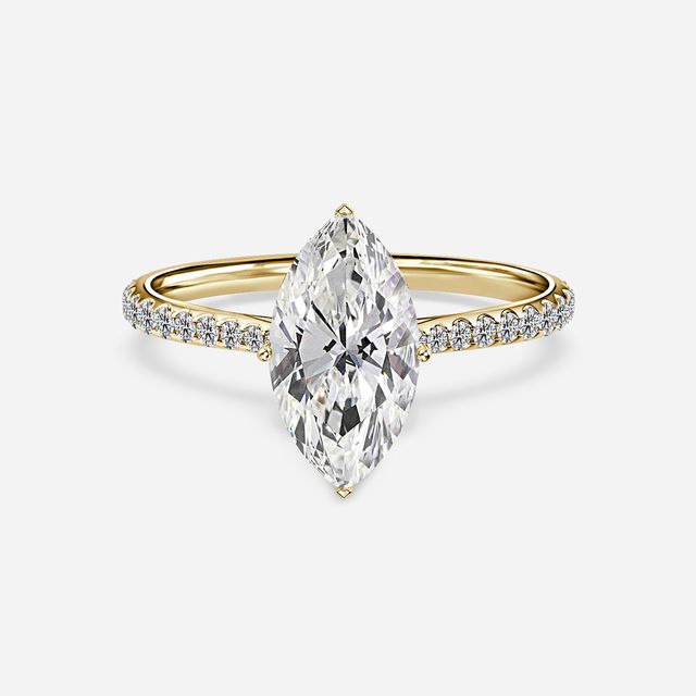 Jessie Yellow Gold Pavé Band Bridal Set Engagement Ring