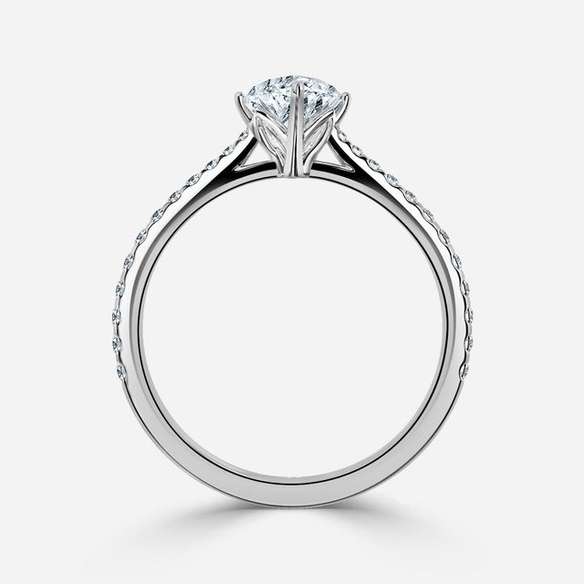 Jessie Platinum Pavé Band Bridal Set Engagement Ring