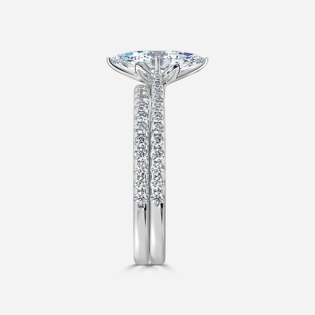 Jessie Platinum Pavé Band Bridal Set Engagement Ring