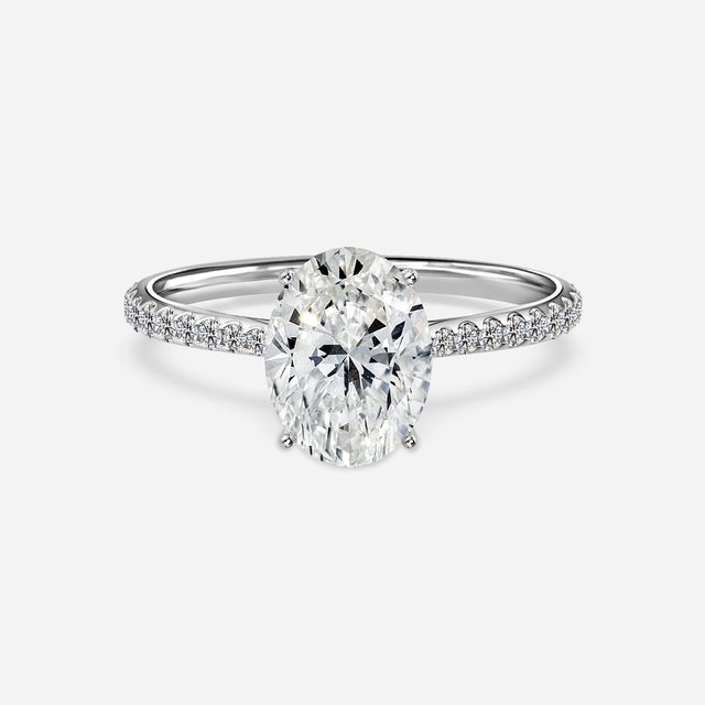 Jessie Platinum Plain Band Bridal Set Engagement Ring