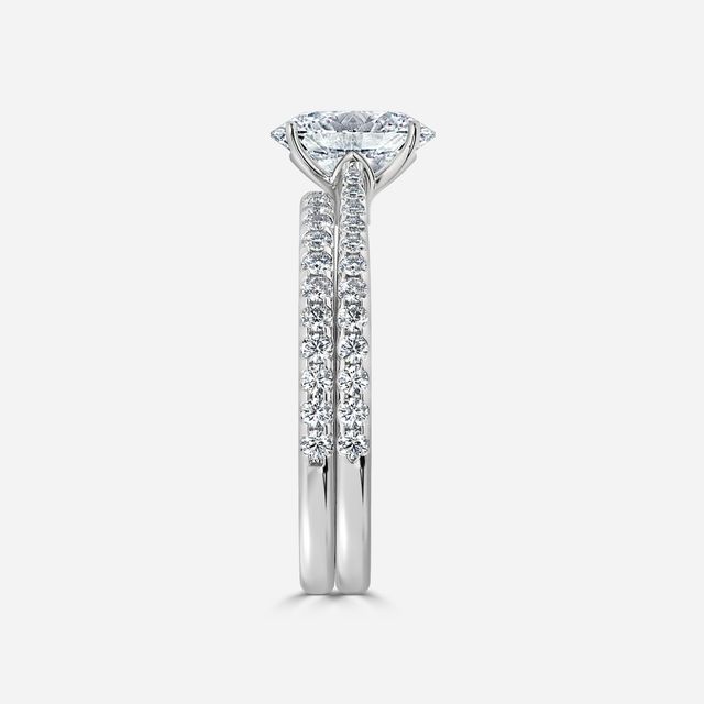 Jessie Platinum Pavé Band Bridal Set Engagement Ring