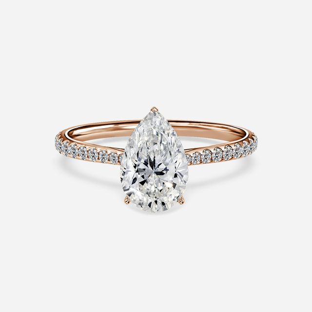 Jessie Rose Gold Plain Band Bridal Set Engagement Ring