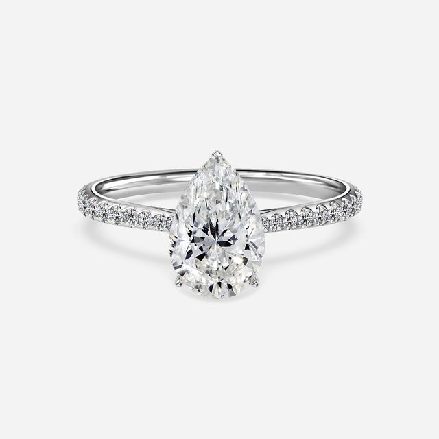 Jessie Platinum Pavé Band Bridal Set Engagement Ring