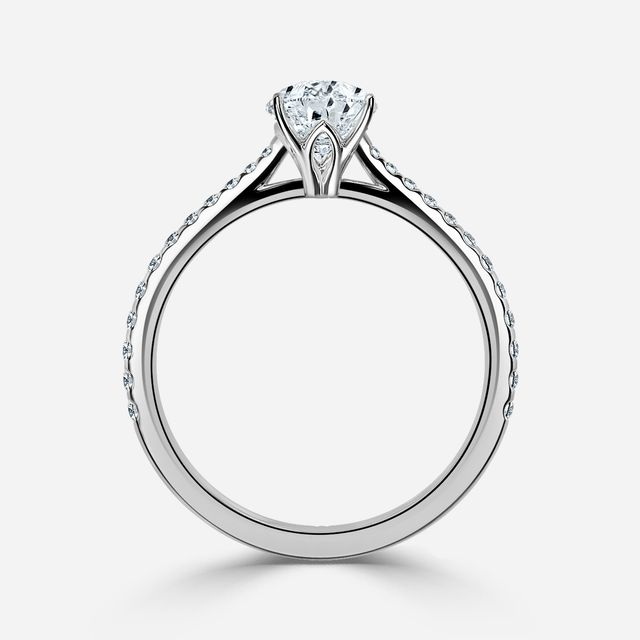 Jessie Platinum Pavé Band Bridal Set Engagement Ring