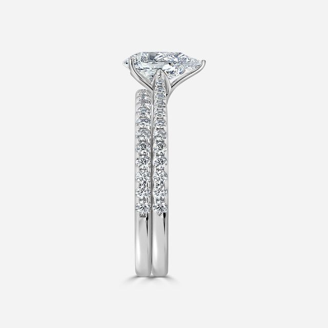 Jessie Platinum Pavé Band Bridal Set Engagement Ring