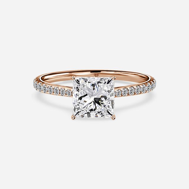 Jessie Rose Gold Plain Band Bridal Set Engagement Ring