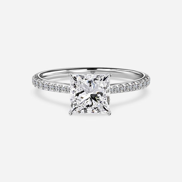 Jessie White Gold Plain Band Bridal Set Engagement Ring