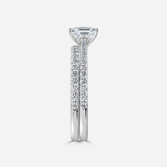 Jessie White Gold Pavé Band Bridal Set Engagement Ring