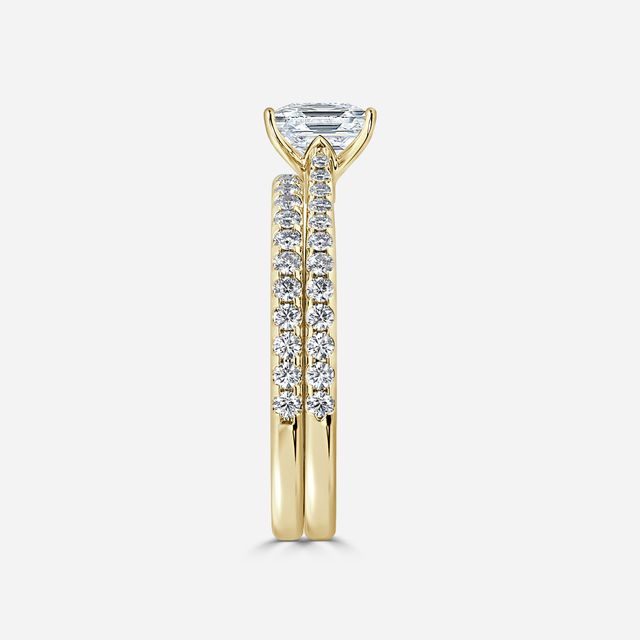 Jessie Yellow Gold Pavé Band Bridal Set Engagement Ring
