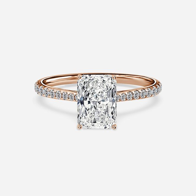 Jessie Rose Gold Plain Band Bridal Set Engagement Ring