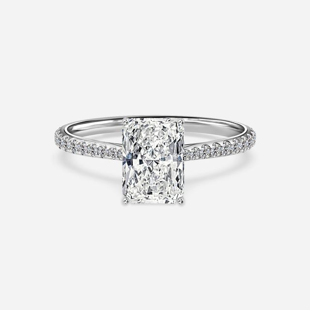 Jessie Platinum Plain Band Bridal Set Engagement Ring