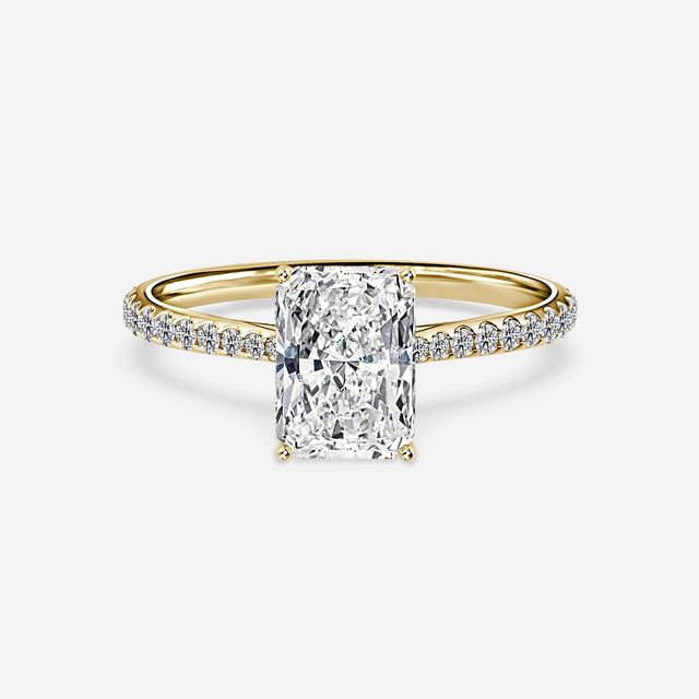 Jessie Yellow Gold Plain Band Bridal Set Engagement Ring